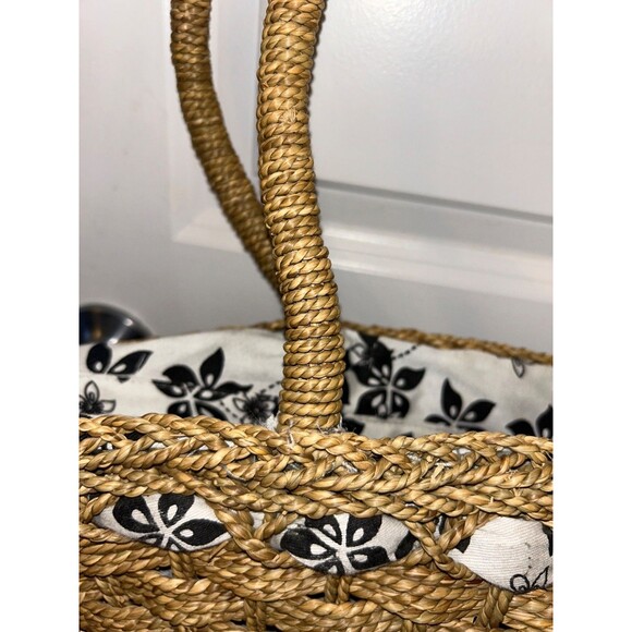 Sondra Roberts Squared Women’s Large Basket Tote Bag Beach Summer French